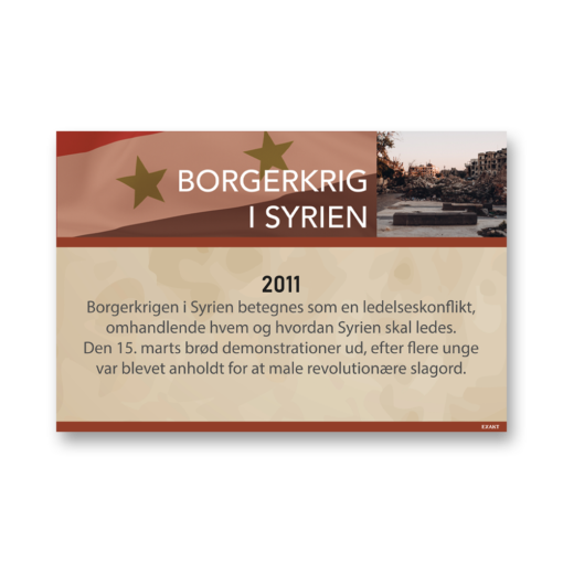 Design med Borgerkrigen i Syrien 120x160cm