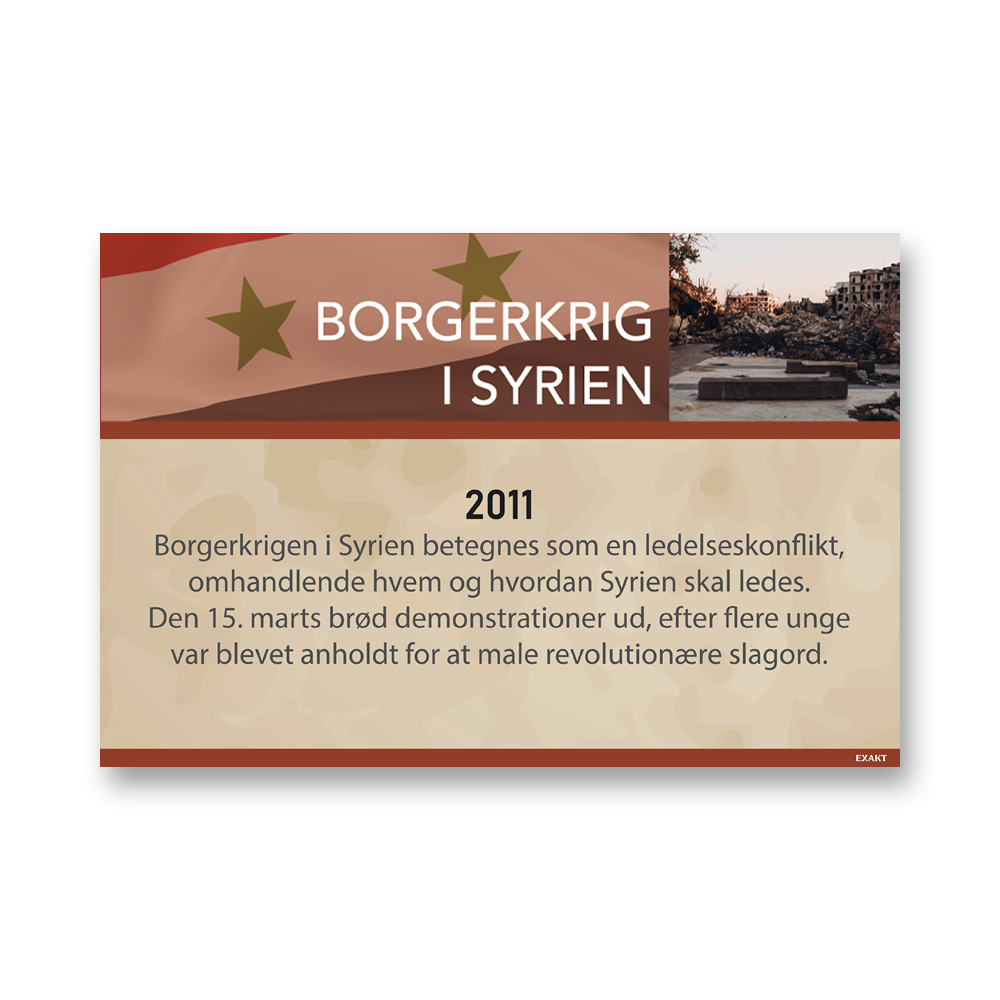 Design med Borgerkrigen i Syrien 120x160cm