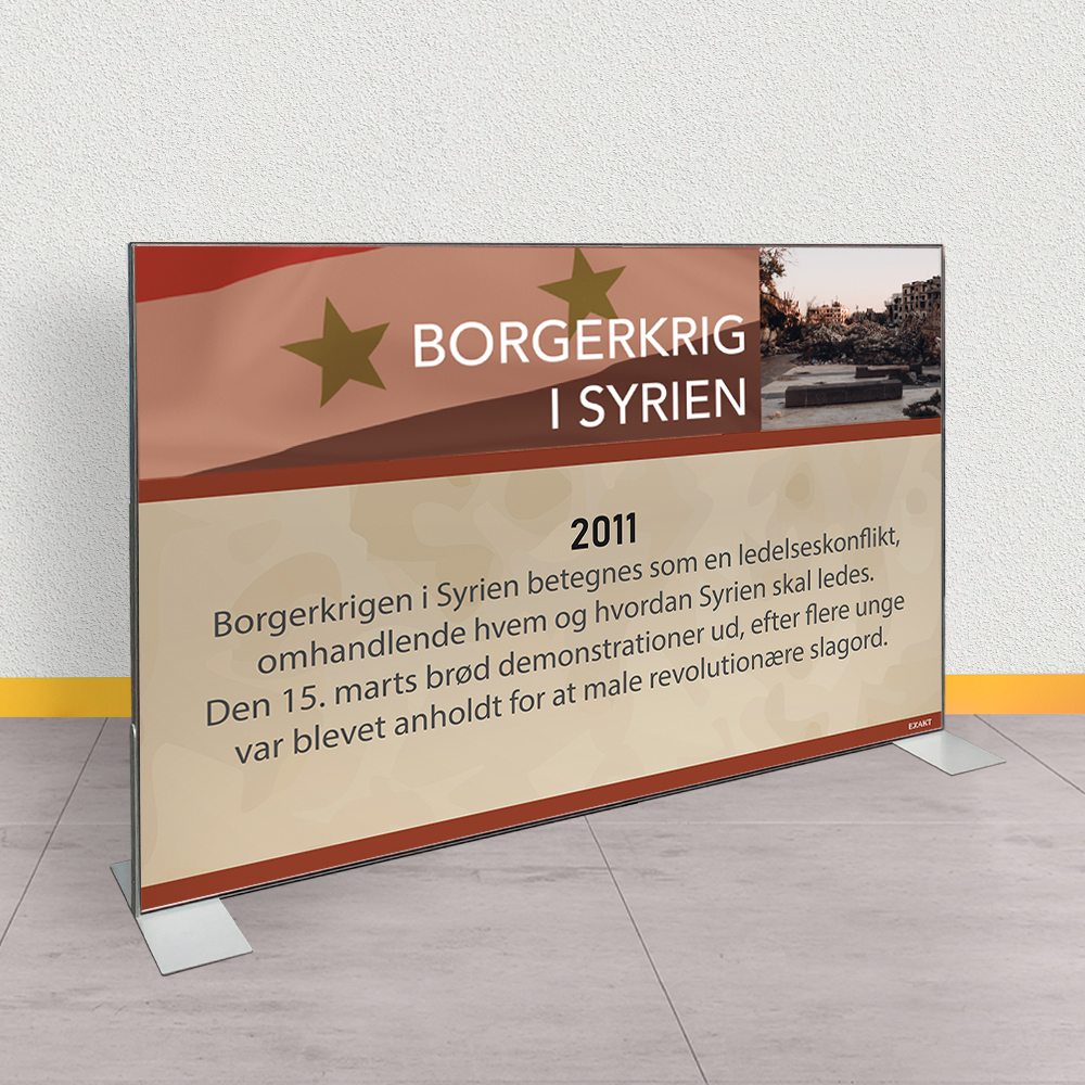 Design med Borgerkrigen i Syrien 120x160cm