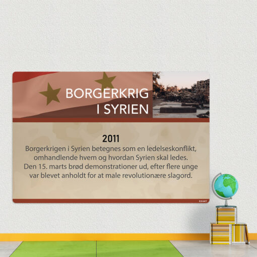 Design med Borgerkrigen i Syrien 120x160cm