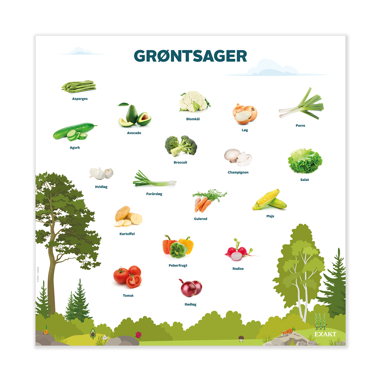 design med oversigt over grøntsager