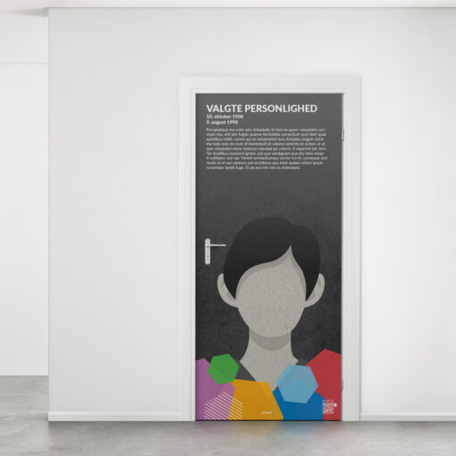 Personligheder mockup dørfolie template