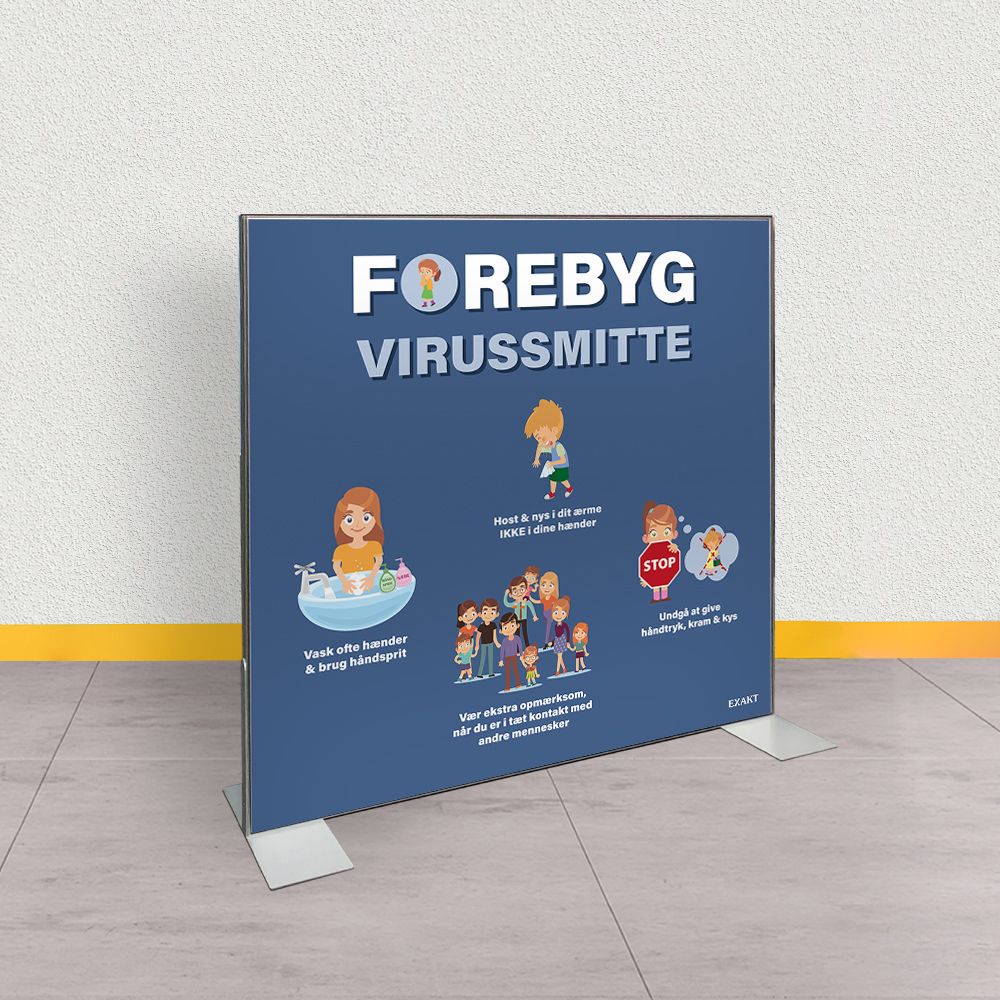 Forebyg smitte i skolen og dagtilbud med dette informative design om forebyggelse af virussmitte